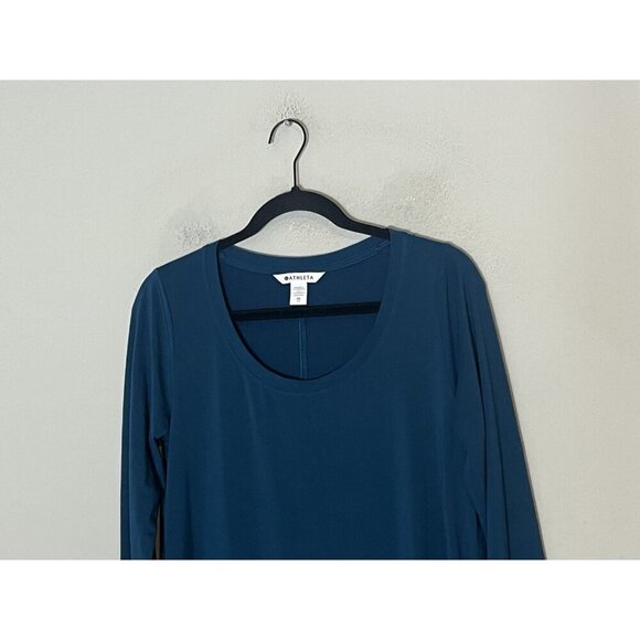 Athleta Turquoise Polyester Modal Blend Long Sleeve Shirt Size XS - Picture 2 of 12